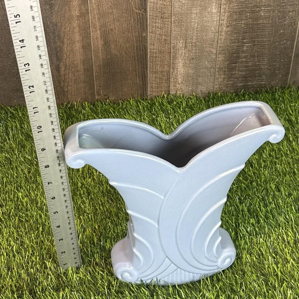 Vintage‎ Abingdon Pottery Vase 513 Blue Art Deco USA Ceramic Flower Vase